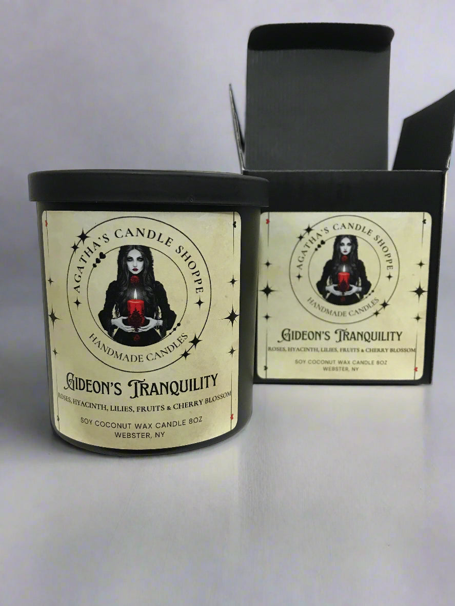Gideon's tranquility Natural Blended Soy Candle, front package