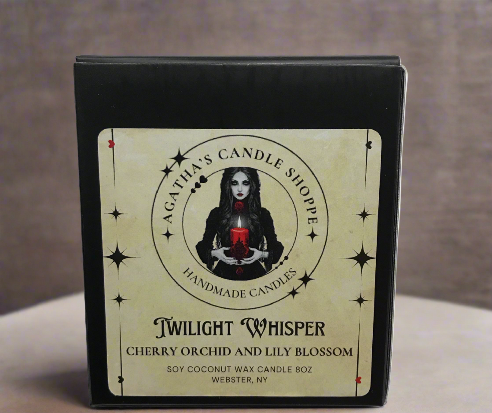 Twilight Whisper Soy Candle, front